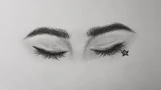 تعلم رسم عين مغلقة للمبتدئين|how to draw closed eyes