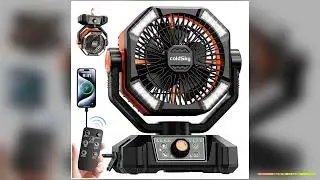 coldSky 20000mAh Battery Camping Fan with 4 LED Lantern 8 Speeds Desk Fan Portable Outdoor Fan for