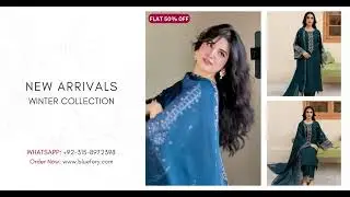 Best Selling Article of BLUEFERY || Winter Collection New Arrival ||  Embroidered Dhanak 3pc suit