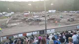 GDS fair Newfoundland Pennsylvania demolition derby night 1 heat 1 stock compacts 