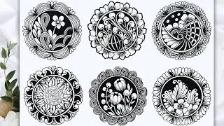 6 Beautiful Circles Zentangle Art