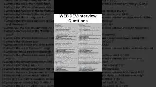 Web Development Interview Questions
