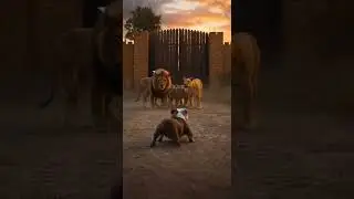 🐯 lion Got Scared by This Tiny Creature?!😱🐱 #cat #dog #cute #tiger