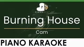 Cam - Burning House - LOWER Key (Piano Karaoke Instrumental)