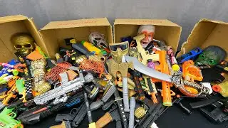 4 Ящика игрушечных пистолетов - Стрельба из BB MP40 / Пистолеты Nerf / Халк - Маска монстров
