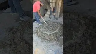Manual Concrete Mixing with Shovel | Real Jobsite Construction