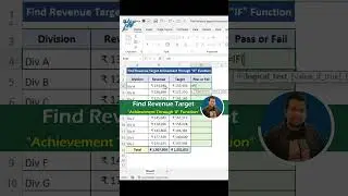 Excel IF Function: Find Revenue Target Achievement Easily 😮 Excel Tutoring