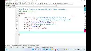 29. Write a C program on Comma Operator | Practical Example 1 | Other or Miscellaneous Operators