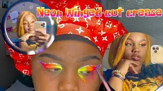 Neon Winged Cut Crease 💕💛| Mookie Tha Don