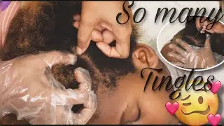 ASMR/ lice check/ whiteheads nitpicking on scalp/ hair inspection 😴