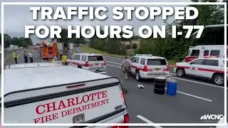 Traffic stopped for hours Wednesday on I-77 South