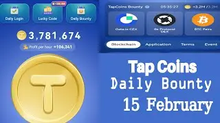Tap coin daily bounty 15 February | Tapcoin daily bounty today |  Tap coin daily bounty.