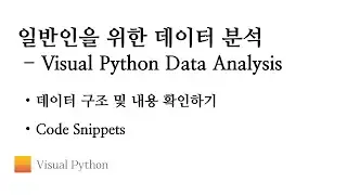[Visual Python 데이터 분석] #04. 데이터 구조 및 내용 확인하기 & Code Snippets | 비주얼 파이썬