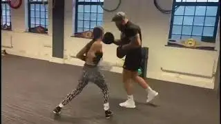 14 year old Kelsey Martin Davies Pad Work with Jon DP Shaw - DP Boxing, Worcester.