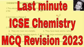 Last Minute ICSE Chemistry MCQ Revision || Chemistry MCQ Revision