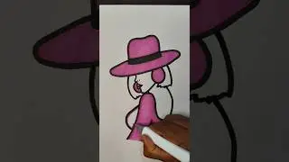 Beautiful Lady Easy Drawing 😲 #art #freehanddrawing #shorts