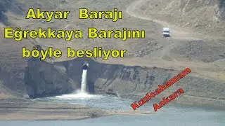 Akyar'dan Eğrekkaya Barajına su iletimi. Su seviyeleri çok düşmüş (21.07.2021)