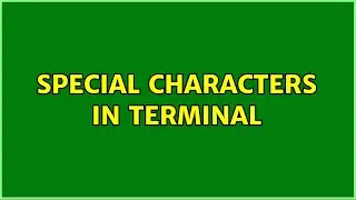 Ubuntu: Special characters in terminal