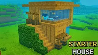 Wooden modern house for survival in Minecraft!!