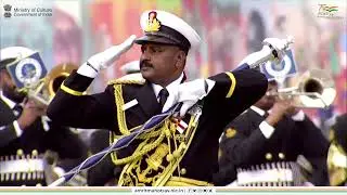 The naval brass band played the Indian Navy's song 'Jai Bharati' on Republic Day celebrations.