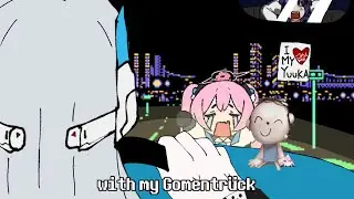 Noa runs over Koyuki with her Gomentruck (Blue Archive)