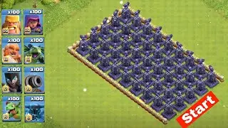 100x BH Troops Vs Level 1 Monolith Base Clash Of Clans