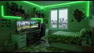 ASMR Rain Sounds | Minecraft Night Room & City Ambience for Sleep & Relax #ASMR #RAIN #SLEEP #bedroo