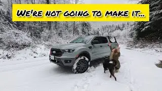Taking our 2022 Ford Ranger XLT Tremor package through the snow.