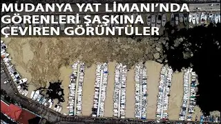 Deniz Salyasıyla Kaplanan Mudanya Yat Limanı, Havadan Görüntülendi