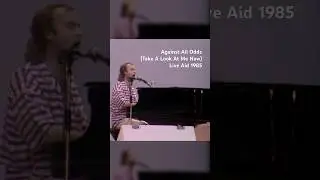 Phil Collins performs &ldquo;Against All Odds&rdquo; at #LiveAid Wembley 1985 - 40 years ago today. #philcollins