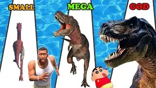 FRANKLIN, SHINCHAN AND CHOP PLAY JURRASIC DINO RUN | NOOB PRO HACKERS