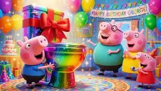 WOW! Did Peppa Pig Give George A Giant Rainbow Toilet Birthday Gift? | PEPPA 3D ANIMATION