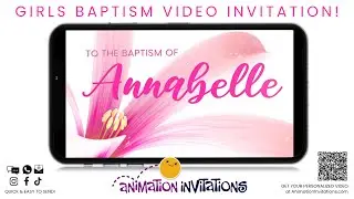 🕊️ Baptism Video Invitation &mdash; Pink Floral Christening Invite | READY TO TEXT!