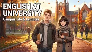 English at University: Campus Life, Lectures & Notebooks  | 20 Mins English Daily (Slow English)