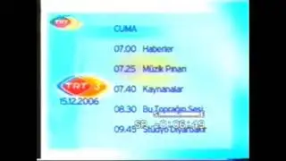 Trt 3 - Yayın Akışı Jeneriği,İstiklal Marşı Örneği Ve Kapanış Jeneriği - 15 Aralık (2006)
