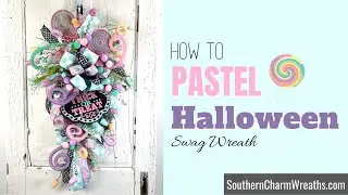 How to Make a Pastel Halloween Swag Wreath | Trick or Treat Teardrop Swag
