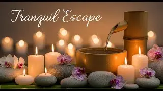 Healing Zen Flow Light Bamboo Fountain and Candle Glow for Deep Sleep Meditation Calm Peace