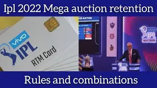 Ipl 2022 Mega Auction retention policies,Rules and players combinations