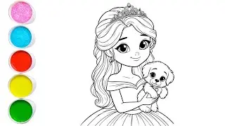 Cute Elsa Frozen Drawing for kids, Painting & Coloring for kids, Toddlers | Let's Draw Together