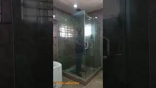tempered glass cubicle mades with 10mm glass, complete with silver accessories