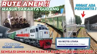 RUTE ANEH!! PENUMPANG DIBAWA MASUK KE GUDANG KERETA BARANG !! Trip KA Motis Utara Cilegon - Semarang
