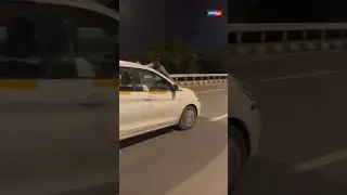 Shocking road rage in Mumbai! Man clings to moving car&rsquo;s bonnet on highway #shorts