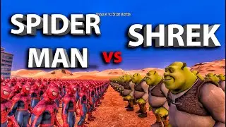 1000 SHREKS IN BATTLE WITH 1000 SPIDER MAN / UEBS