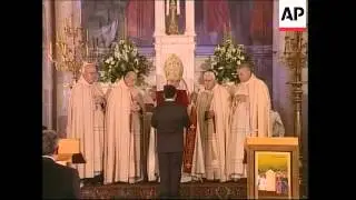 President at Easter service, comment on blast