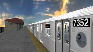 NYC Subway HD: NYCT-7 Line R188 at New Willets Pt. Station (OpenBVE)