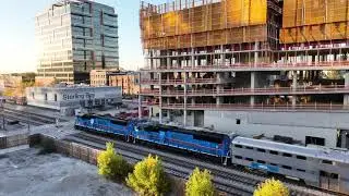 Drone View Of Metra Train - Chicago&rsquo;s Commuter Rail Service To Suburbs