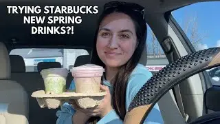 Trying Starbucks NEW Spring Drinks?!
