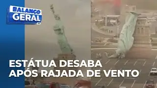 Est&aacute;tua de 24 metros desaba ap&oacute;s rajada de vento; chuva forte assusta moradores e turistas no sul