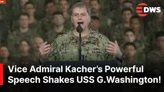 НЕЗАМЕТНЫЙ МОМЕНТ: вице-адмирал ВМС США Фред Кэчер обращается к USS George Washington | AC1Z