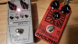 analogman sunbender 1.5 vs ramble fx twin bender tonebender shootout